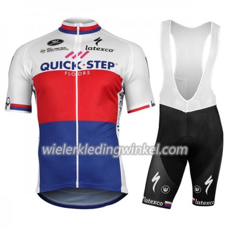 Set Fietsshirt + Korte Koersbroek 2017 Quick-Step Floors Tsjechisch kampioenschap